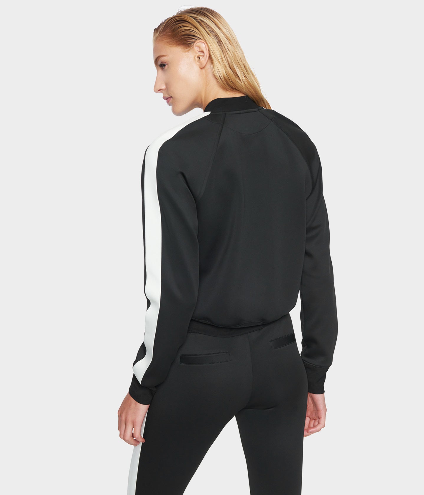 Basic Black/White Cropped Track Jacket | Pam and Gela