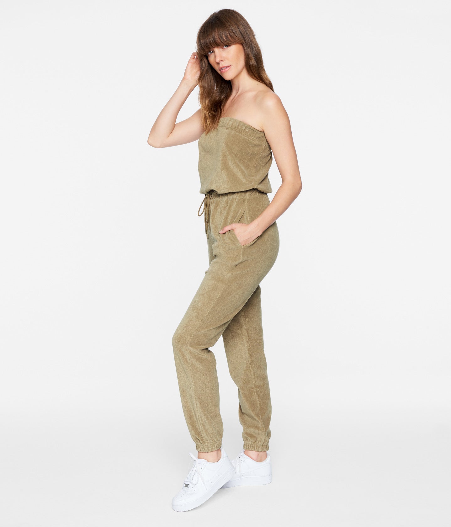 SHEIN Slayr Solid Ribbed Knit Jacket & Tube Jumpsuit | SHEIN